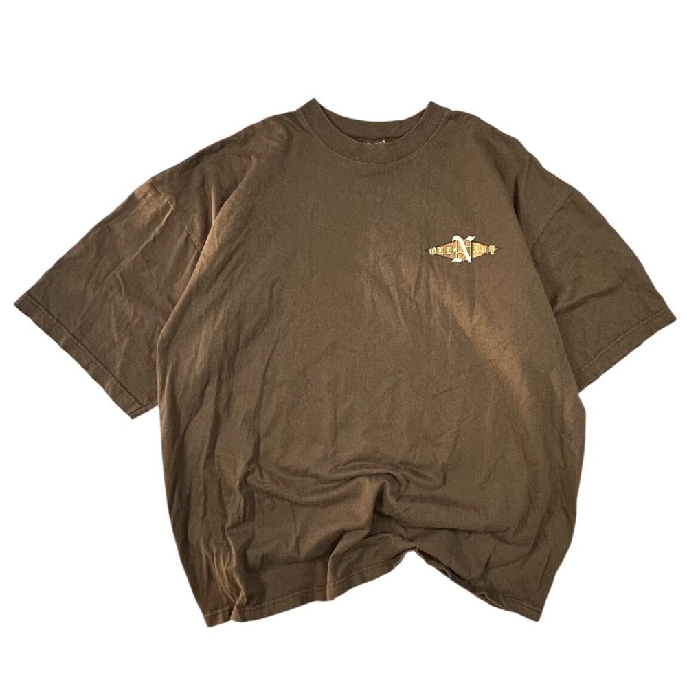 Vintage Old Navy Mens XL Brown Surfboard Graphic T-Shirt Made in USA 90s